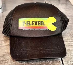 Gorra Pac-Man 7-Eleven 7-11 Trucker Cap Snap-back en Negro Namco Edición Limitada - Imagen 1 de 3