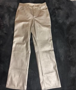 H&M Lederimitat Hose Silber Gr. 44 (40/42) Neu - Bild 1 von 3