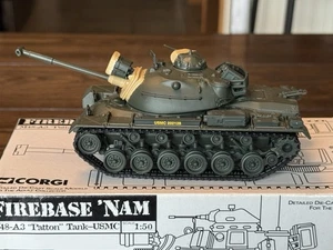 Corgi 1/50 Scale Firebase 'Nam M48-A3 Patton US Army Diecast Tank #US 50302 NIB - Picture 1 of 9
