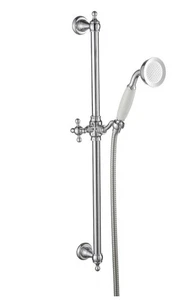 Kit de riel deslizante de ducha tradicional con soporte ajustable de latón cromado - Imagen 1 de 2