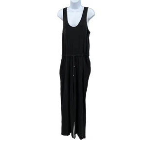 C&C California Sleeveless Wide Leg Jumpsuit with Pockets WMNS M Black Scoop Neck - Picture 1 of 10