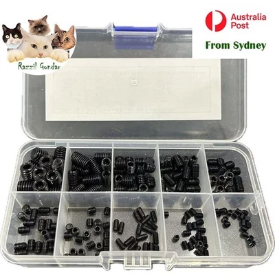 200Pcs Black Stainless Steel Allen Head Socket Set Grub Screws Assortment Kit AU - image 1 of 4