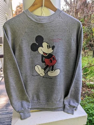 Moletom Vintage Anos 80 Mickey Mouse Disney Treasure Island Florida Cinza Médio - Imagem 1 de 4