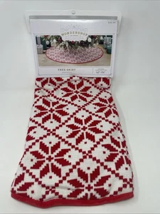 Wondershop Gonna Albero di Natale Rosso Bianco Fiera Isola Fiocco di Neve Diametro 48" NUOVA - Foto 1 di 11