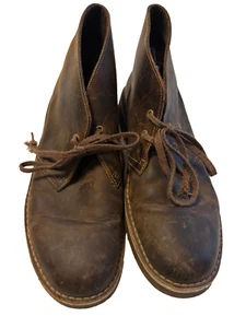 Clarks Originals Brown Leather Desert Shoes Chukka Boots Bushacre Men's 7.5 M - Picture 1 of 8