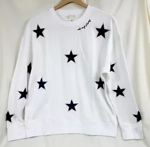 Shiraleah Oh My Stars Damen Large Sweatshirt 100% Baumwolle Blau Sterne! Neu! - Bild 1 von 7