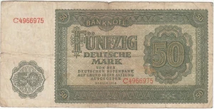 *BANKNOTE*50 Mark 1948 der Deutschen Notenbank*Serie C - Bild 1 von 2