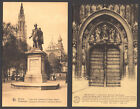 Postkarte U84 Grand-Place BRÜSSEL Statue Rubens ANTWERPEN Belgien (2 Stck.)