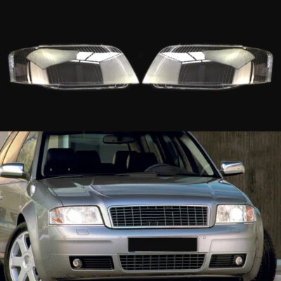 For Audi A6 S6 2002-2004 LH&RH Side Headlight Clear Lens Cover Replace - Imagem 1 de 4