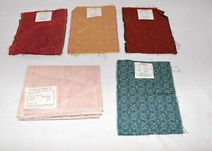 Boussac of France Lot of 5 Cotton Linen  Upholstery Fabric Samples