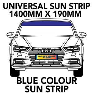 GLOSS BLUE WINDSCREEN SUNSTRIP 1400mm x 190mm VAN DECALS GRAPHICS STICKERS - Picture 1 of 3