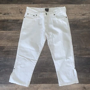 Girl’s 16 Vintage ABERCROMBIE White Crop Jeans Leg Vents Natural Distressing EXC - Picture 1 of 12