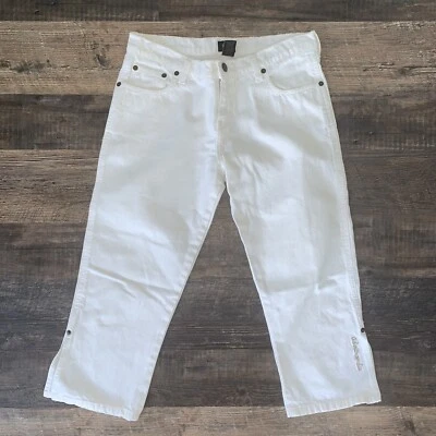 Pantalones de mezclilla cortos blancos vintage ABERCROMBIE para niñas 16 ventilaciones naturales angustiantes EXC Foto 1 de 4
