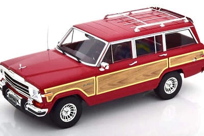 Jeep Wagoneer 1989 escala KK rojo con grano de madera 1:18 KKDC181112 Foto 1 de 4