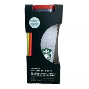 Starbucks Reusable Cold Cups Color Changing Venti Straws 5er Set 2021 NEU - Bild 1 von 3