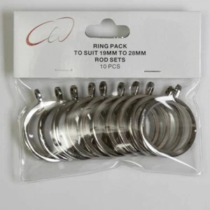 Metal Curtain Ring Pack 3.6cm with Plastic Insert Fit Up to 19/22mm & 25/28mm - Picture 1 of 9