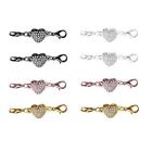 2 Sets Heart Magnetic Clasps Buckle Link Lock for Jewelry  gold+silver