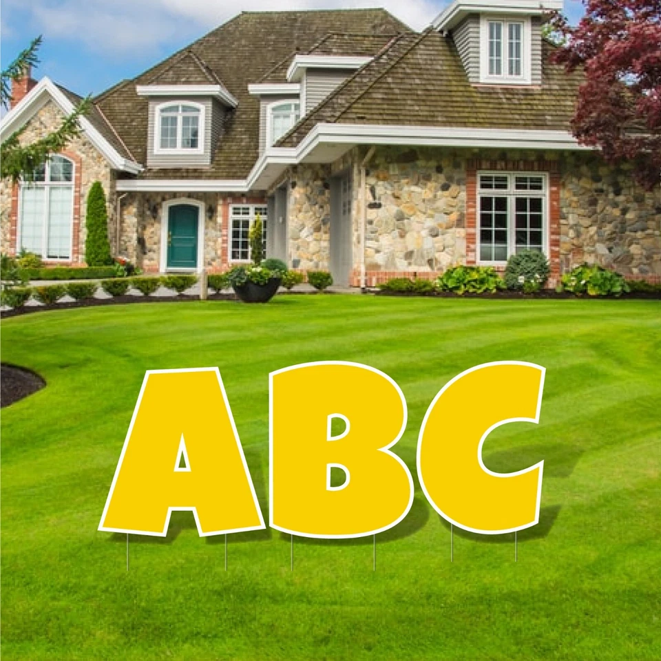 "Letras de patio alfabeto de 24"", fuente de tipo más afortunado, 26 piezas, incluye estacas, tarjetas de patio" Foto 1 de 4