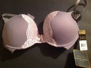 Marilyn Monroe Light Gray/Light Pink Lace Push Up 34D NWT $36 Very Sexy - Picture 1 of 11