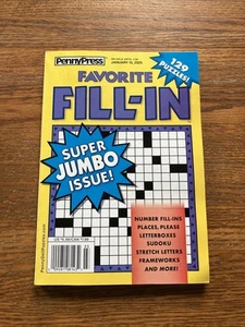 Penny Press Favorite Fill In Super Jumbo Issue FREE SHIPPING January 2025 Puzzle - Picture 1 of 3