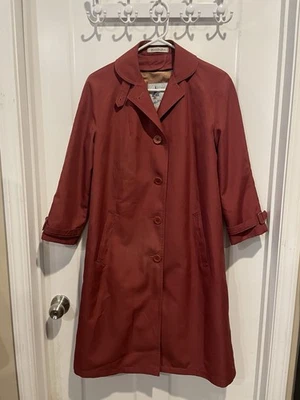 Gabardina Misty Harbor para mujer vintage roja forrada para todo tipo de clima talla 6 pequeña Foto 1 de 4