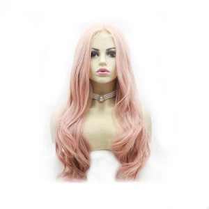 BABY - Lace Front Dusty Baby Pink Long Wig - by Queenie Wigs - Picture 1 of 8