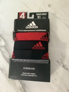Adidas L122524 Boys Multicolor Performance 4-Pack Boxer Briefs Size XL - Picture 1 of 2