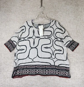 Peruvian Connection Kochi Top Womens M/L Sweater Boat Neck Oversized Pima Cotton - Picture 1 of 12