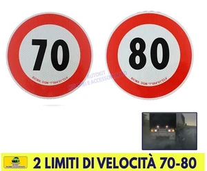 Adesivi limite di velocità posteriori 70 80 Camion Autocarri Autoveicoli Disco 2 - Foto 1 di 4