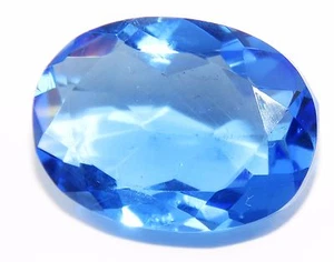 Loose Gemstone 25.60 Ct Blue Topaz Certified Transparent Oval Shape AAA+ Quality - Picture 1 of 5
