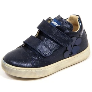 H3426  sneaker bimba girl FALCOTTO LIRA VL kids vintage leather shoes blue - Picture 1 of 4