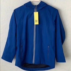 AIM Rain/Wind Lightweight Hooded Reflective Zip Front Jacket - Blue - Large - Picture 1 of 6