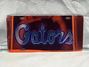 Florida Gators NCAA Orange Mirrored Laser Cut License Plate Craftique - Picture 1 of 1