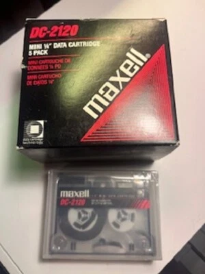 NEW MAXELL DC-2120 MINI 1/4" DATA CARTRIDGE 5 PACK IN BOX-  - Image 1 of 2