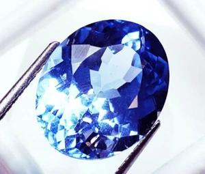 Piedra Preciosa Suelta Ovalada Certificada Acuamarina Natural De 12.30 Ct - Picture 1 of 8