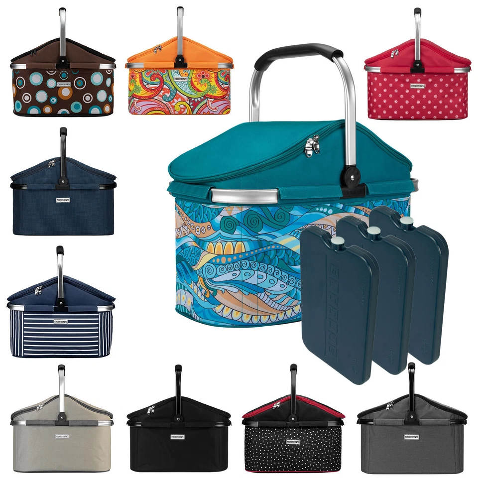 anndora® Einkaufskorb Picknickkorb 25L Kühltasche isoliert Kühlkorb + 3 Kühlakku
