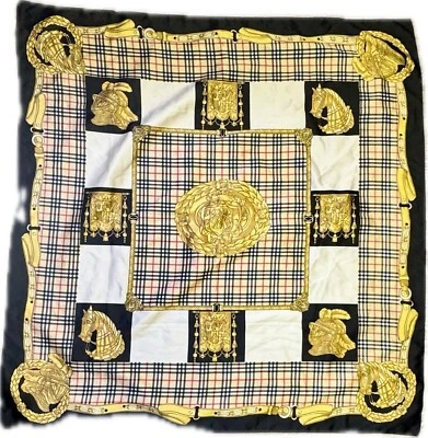 Horse Graphic Print Sheer Animal Horses Lightweight Designer Scarf Made In Italy - Image 1 of 3