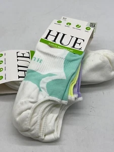 3 Pair HUE Air Sleek Liner With Cushion Multicolor Socks One Size U17380 - Picture 1 of 4