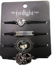 The Twilight Saga Team Edward Cullen Crest Vampire Cord Bracelet 4 PC Set NEW