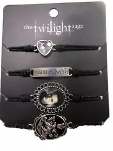 The Twilight Saga Team Edward Cullen Crest Vampire Cord Bracelet 4 PC Set NEW - Picture 1 of 3