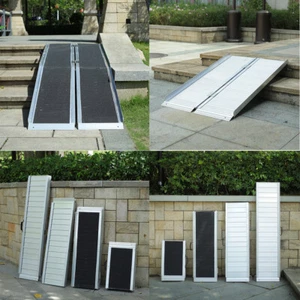 2ft-8ft Portable Folding Wheelchair Ramps Scooter Suitcase Stair Mobility Access - Picture 1 of 27