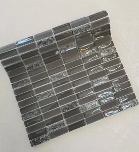 Brown Crackle-effect Glass Mosaic Tiles | 1 sheet 300x300x8mm | 11 sheets 1sqm - Picture 1 of 16