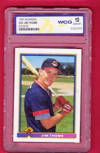 Bowman #68 Jim Thome Cleveland Indians 1991 novato WCG 10 gemas como nuevo - Imagen 1 de 3
