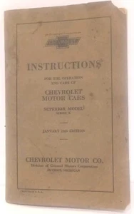 Chevrolet Motor Cars Manuale Istruzioni Proprietari Modello Superiore Serie K 1925 - Foto 1 di 12