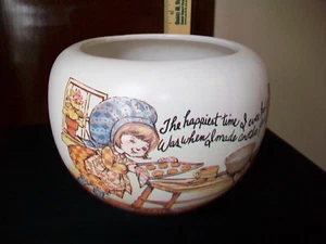 MCCOY POTTERY FLORALINE 406 JARDINERO BLANCO MATE CASI COMO NUEVO LÍNEA HAPPY TIME - Imagen 1 de 10