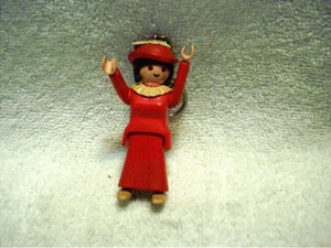 RARE 1987 Vintage Playmovil Keychain Victorian Lady Figure Red White - Picture 1 of 4