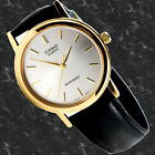 Casio MTP1095Q-7A Men's Analog Watch Black Leather Band Silver Gold Face New