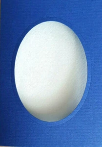 2 x Doppelkarte Einlegeblatt Passpartoutkarte blau oval leichte Struktur Neu - Bild 1 von 2