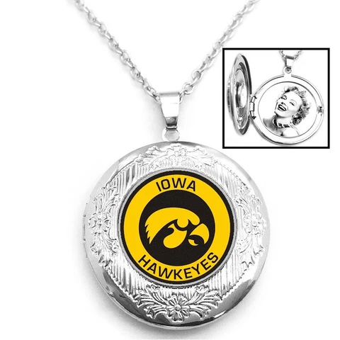 Iowa Womens Sterling Silver Link Chain Necklace With Locket D16 Cover