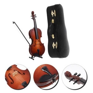 Set Wooden Mini Violin Model Wooden Violin Display Prop Miniature - Picture 1 of 12